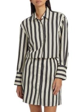 Saks Fifth Avenue Striped Sheath Mini-Shirtdress | Size 2 | NWT